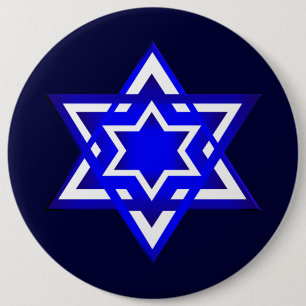 Star of David 3d 6 Cm Round Badge