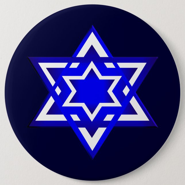 Star of David 3d 6 Cm Round Badge (Front)