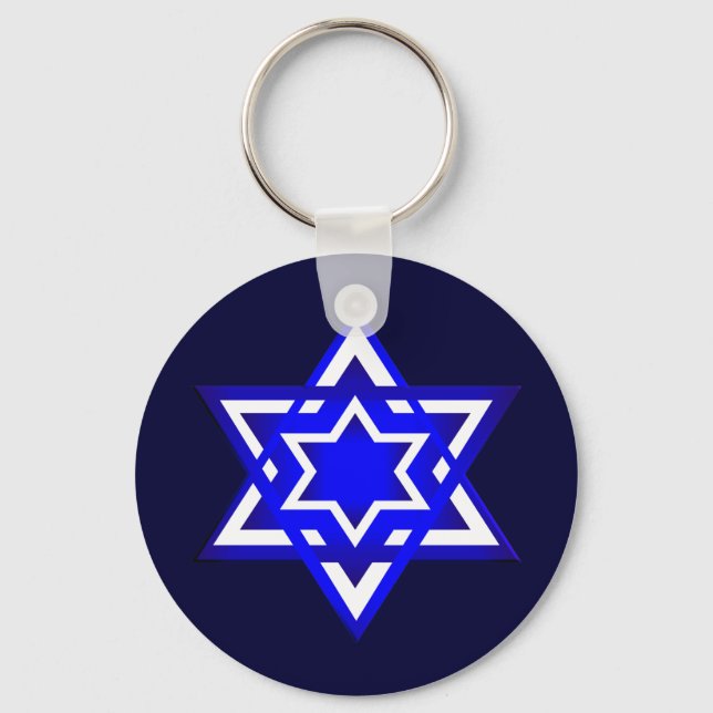 Star of David 3d Key Ring (Front)