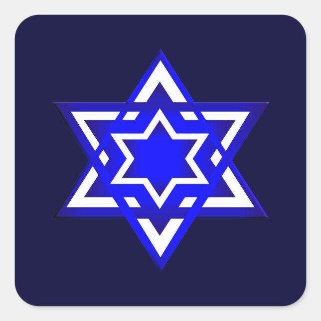 Star of David 3d Square Sticker (Front)