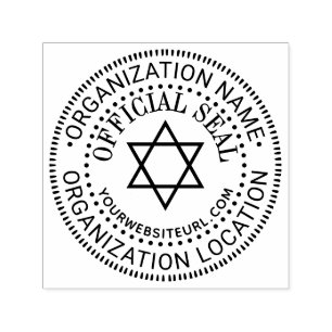 Star of David #4 Custom Official Seal Name Loc URL Self-inking Stamp