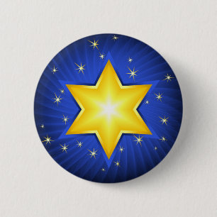 Star of David 6 Cm Round Badge