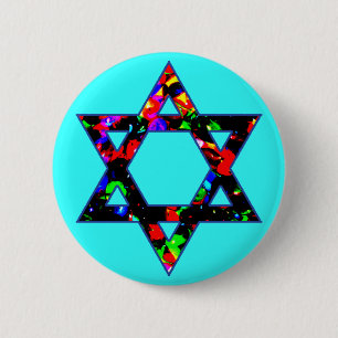 Star of David 6 Cm Round Badge