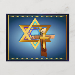 Star Of David and Triple Cross Postcard