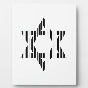 STAR OF DAVID BAR CODE Judaism Pattern Design Plaque