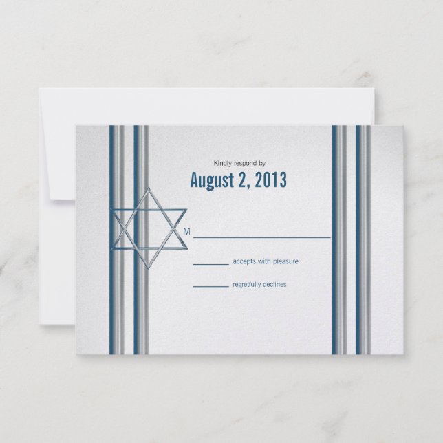 Star of David Bar Mitzvah RSVP Card (Front)