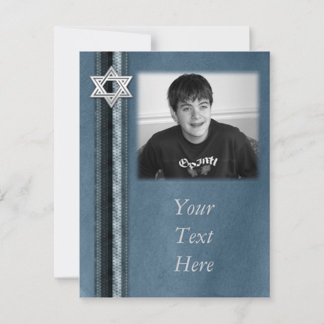Star of David Blue Photo Card (Front)