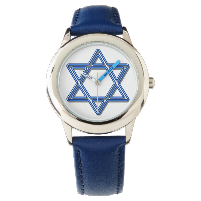Star of David Blue  Watch (Front)