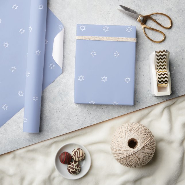 Star of David Blue White Boys Wrapping Paper (Crafts)