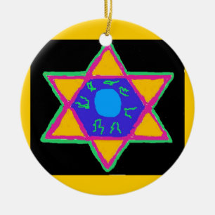 Star of David Ceramic Tree Decoration