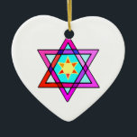 Star Of David Ceramic Tree Decoration<br><div class="desc">Jewish gifts and gift ideas with stained glass Jewish Star of David.</div>