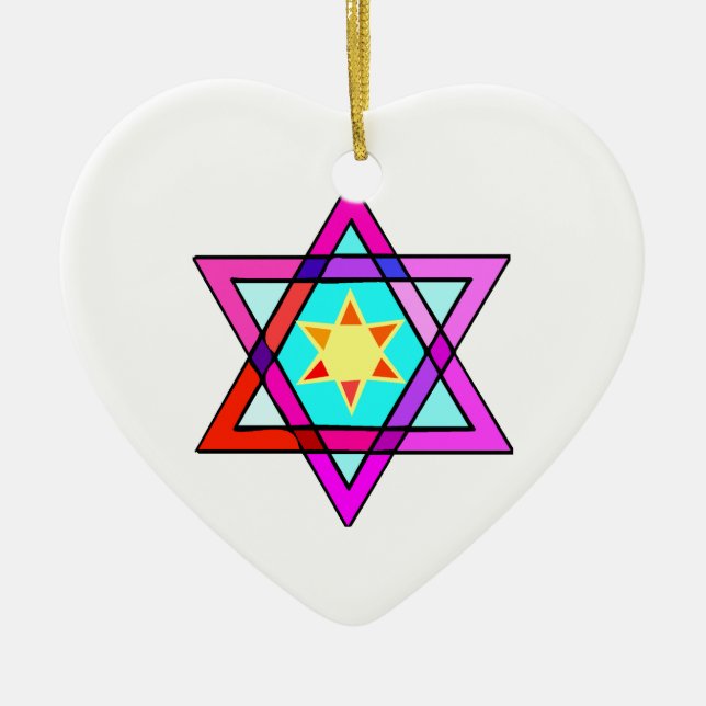 Star Of David Ceramic Tree Decoration (Front)