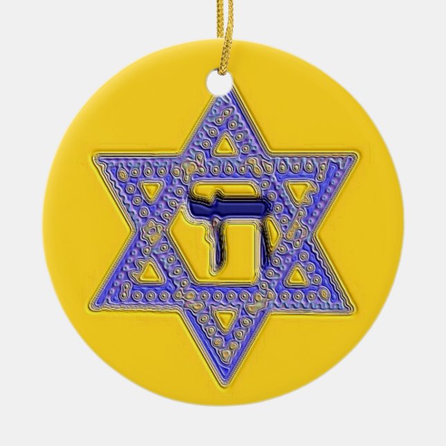 Star of David Chai Jewish religious ornament (Front)