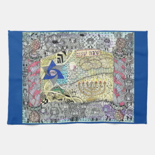 Star of David Challah Cover Tea Towel