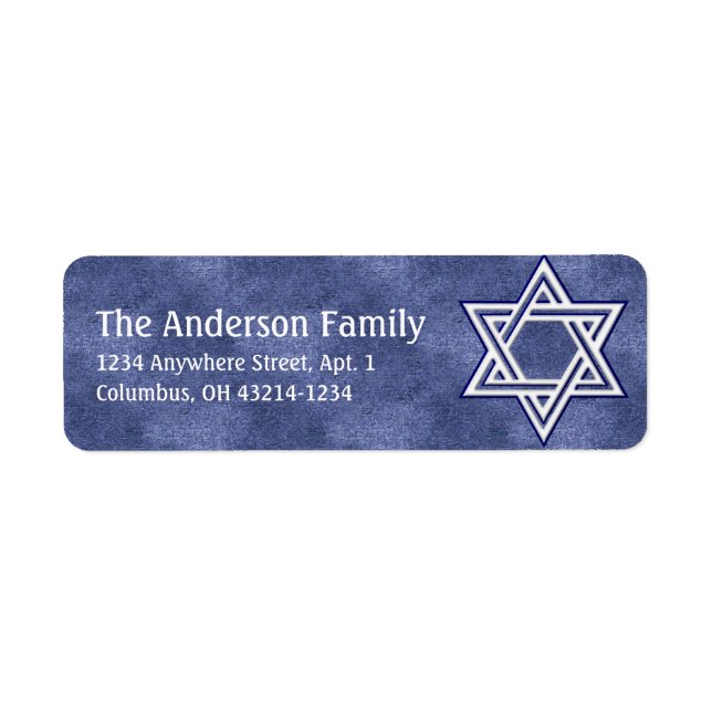 Star of David Chanukah Address Labels d9 (Front)