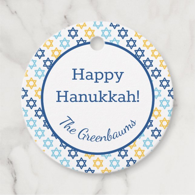 Star of David Classic Favour Tags (Front)