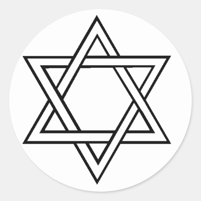 Star of David Classic Round Sticker (Front)