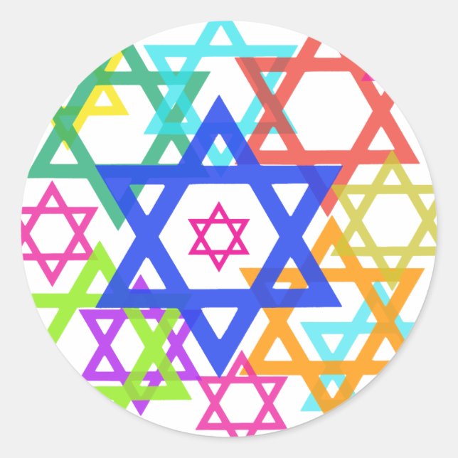Star of David Classic Round Sticker (Front)