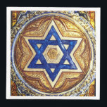 Star of David, Coined Luncheon Paper Napkins<br><div class="desc">Blue Star of David with a faux gold and silver background coined luncheon paper napkins matches the 7" and 9" round paper plates, the 7" paper bowl, paper cups, and the coined paper cocktail napkins. Use for Hanukkah but also for Passover, Rosh Hashanah, Bar Mitzvahs, Bat Mitzvahs, and other events....</div>