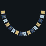 Star of David | Cute Blue and Gold Happy Hanukkah Bunting<br><div class="desc">Cute Blue and Gold Happy Hanukkah</div>