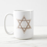 Star of David | Elegant Gold and White Modern Coffee Mug<br><div class="desc">Minimal classic gold Bar/Bat Mitzvah and Hanukkah modern Star of David against a solid background creates an elegant,  sophisticated design. For other coordinating colours or matching products,  visit JustFharryn @ Zazzle.com or contact the designer,  c/o Fharryn@yahoo.com  All rights reserved. #zazzlemade #christmasdecor</div>