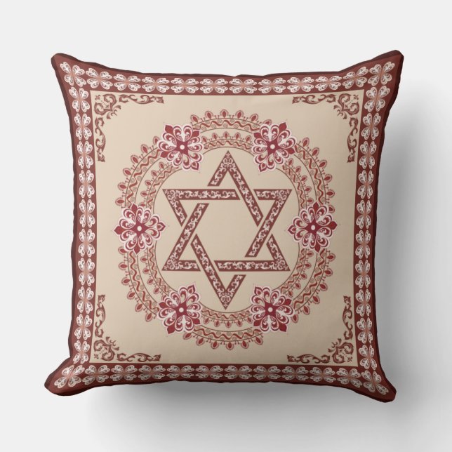 Star of David Elegant Vintage Baroque Accent Cushion (Front)