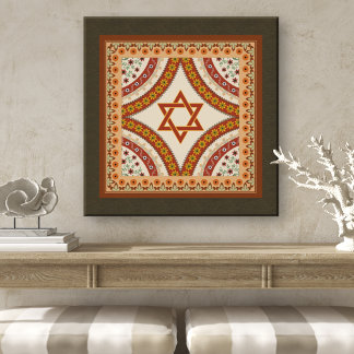 Star of David Elegant Vintage Baroque Art Print