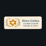 Star of David Floral Jewish Return Address<br><div class="desc">Hand drawn star and florals by me for you. Great for a bat mitzvah or Jewish wedding or Hanukkah or other event. For more designs and colours check my shop! Or let me know if you'd like something custom.  Ask if you don't find what you need! :)</div>