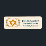 Star of David Floral Jewish Return Address<br><div class="desc">Hand drawn star and florals by me for you. Great for a bat mitzvah or Jewish wedding or Hanukkah or other event. For more designs and colours check my shop! Or let me know if you'd like something custom.  Ask if you don't find what you need! :)</div>