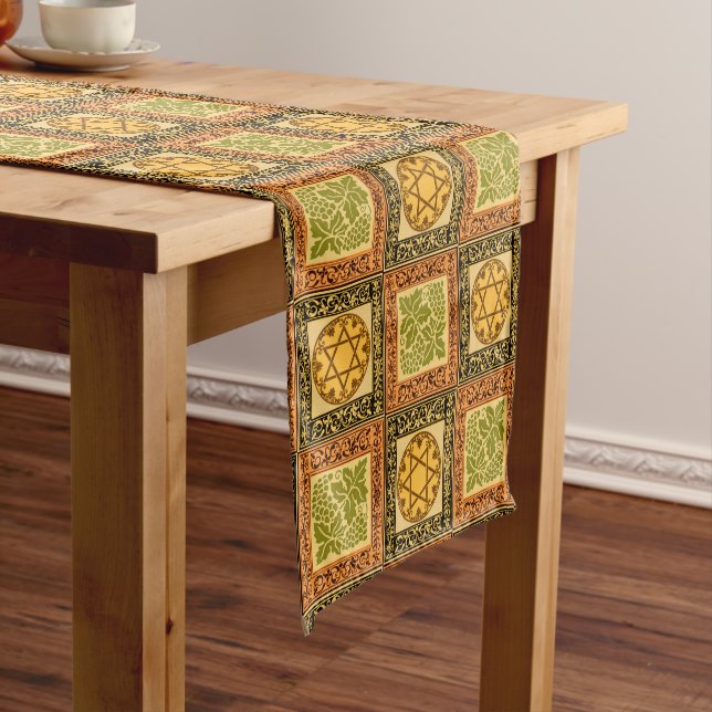 Star of David, Florets and Grapes Short Table Runner (In Situ)