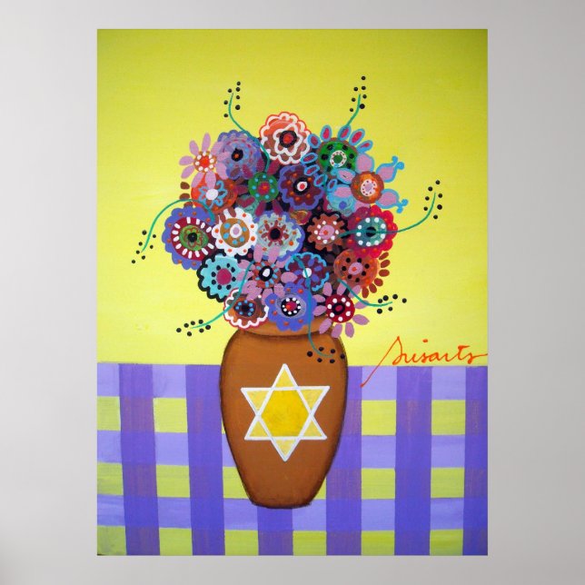 Star of David Flowers Poster (Front)