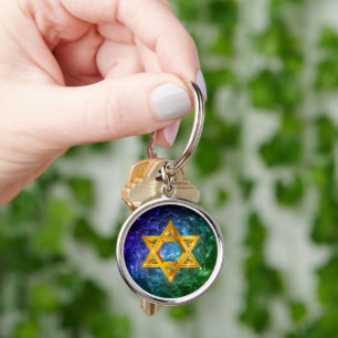 Star of David Galaxy - Magen David Key Ring
