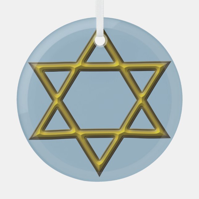 Star of David Glass Tree Decoration (Front)