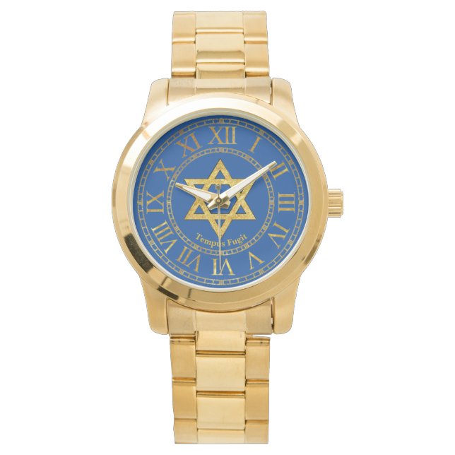 Star of David Gold Personalise Watch (Front)