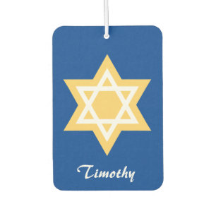 Star of David golden and white Car Air Freshener