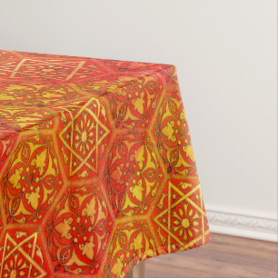 Star of David Golden Red Tablecloth