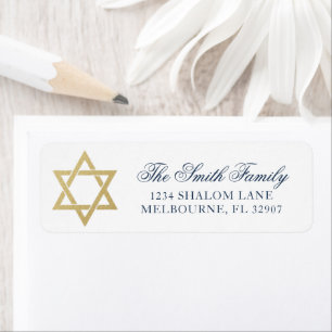 Star of David Hanukkah Address Label