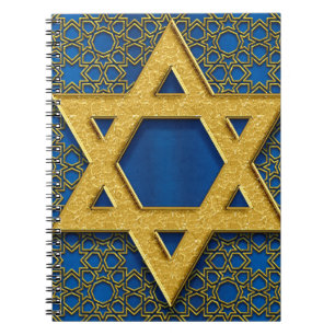 Star of David, Hanukkah Pattern Holiday Gift Notebook