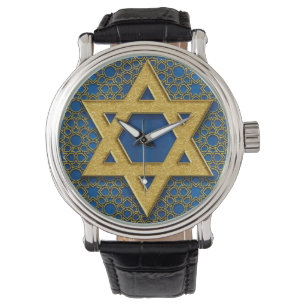 Star of David, Hanukkah Pattern Holiday Gift Watch
