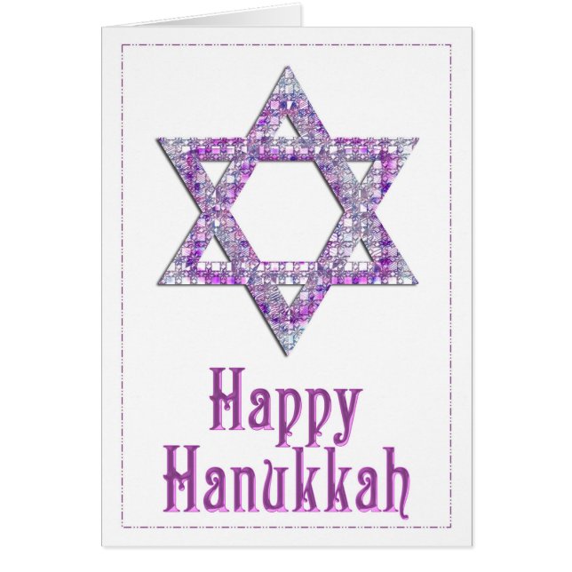 Star of David Happy Hanukkah Greeting Card 1 (Front)