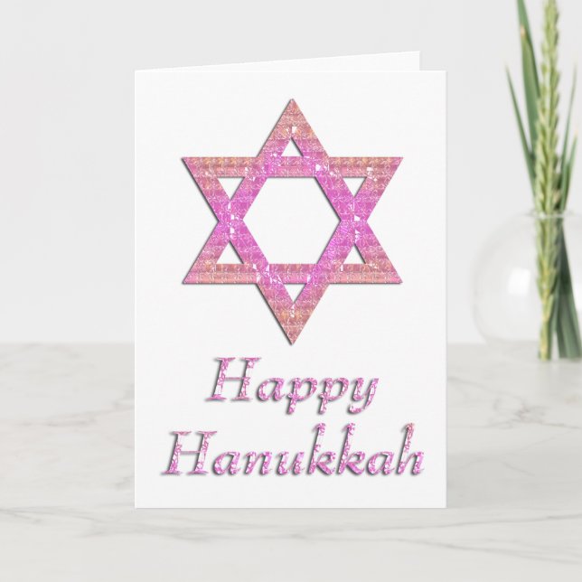 Star of David Happy Hanukkah Greeting Card 21 (Front)