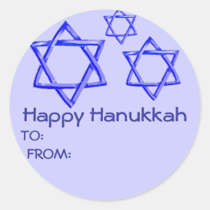 STAR OF DAVID HAPPY HANUKKAH STICKERS