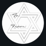 Star of David Holiday Gift Tag Stickers<br><div class="desc">Perfect for Hanukkah,  Bar Mitzvah or any other speciali occasion gifts.  Customise the To: and From: text for write it in by hand.</div>