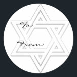 Star of David Holiday Gift Tag Stickers<br><div class="desc">Perfect for Hanukkah,  Bar Mitzvah or any other speciali occasion gifts.  Customise the To: and From: text for write it in by hand.</div>