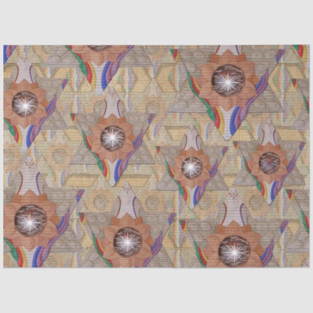 'Star of David' in leather and suede Tissue Paper (Front)