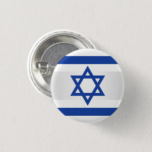 Star of David Israeli Flag White Blue 3 Cm Round Badge