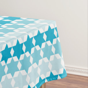 Star of David Jewish Holiday Tablecloth - White