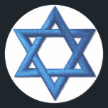 Star of David Jewish Israeli Symbol Classic Round Sticker<br><div class="desc">The Magen David, or Star of David, is the most common symbol of Judaism and the State of Israel. Shown in vibrant gradient blue. The Star of David is a six-pointed star made up of two triangles superimposed over each other. In Judaism it is often called the Magen David, which...</div>