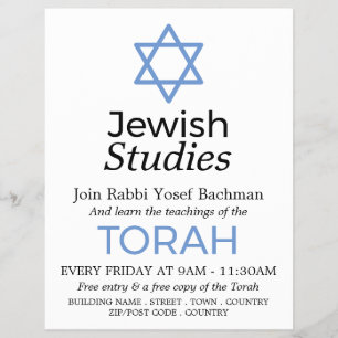Star Of David, Judaism, Jewish Studies Advertising Flyer