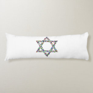 Star of David made with Gemstones in All Colours Body Cushion